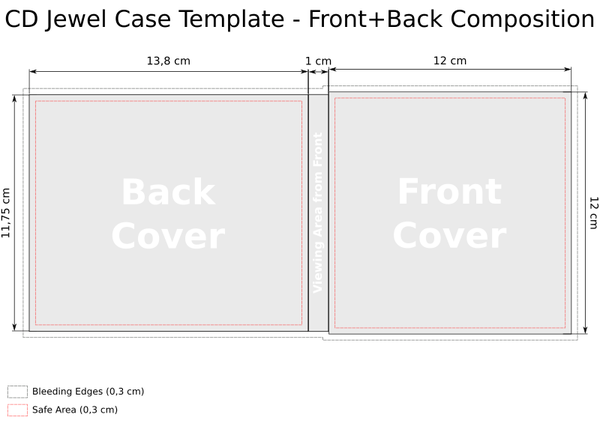 CD Jewel Case Template - Front + Back Composition