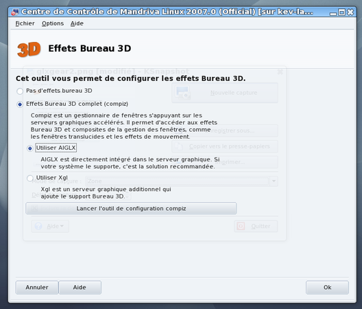 Mandriva 2007.0 : Drakconf, a GUI to setup 3D Desktop